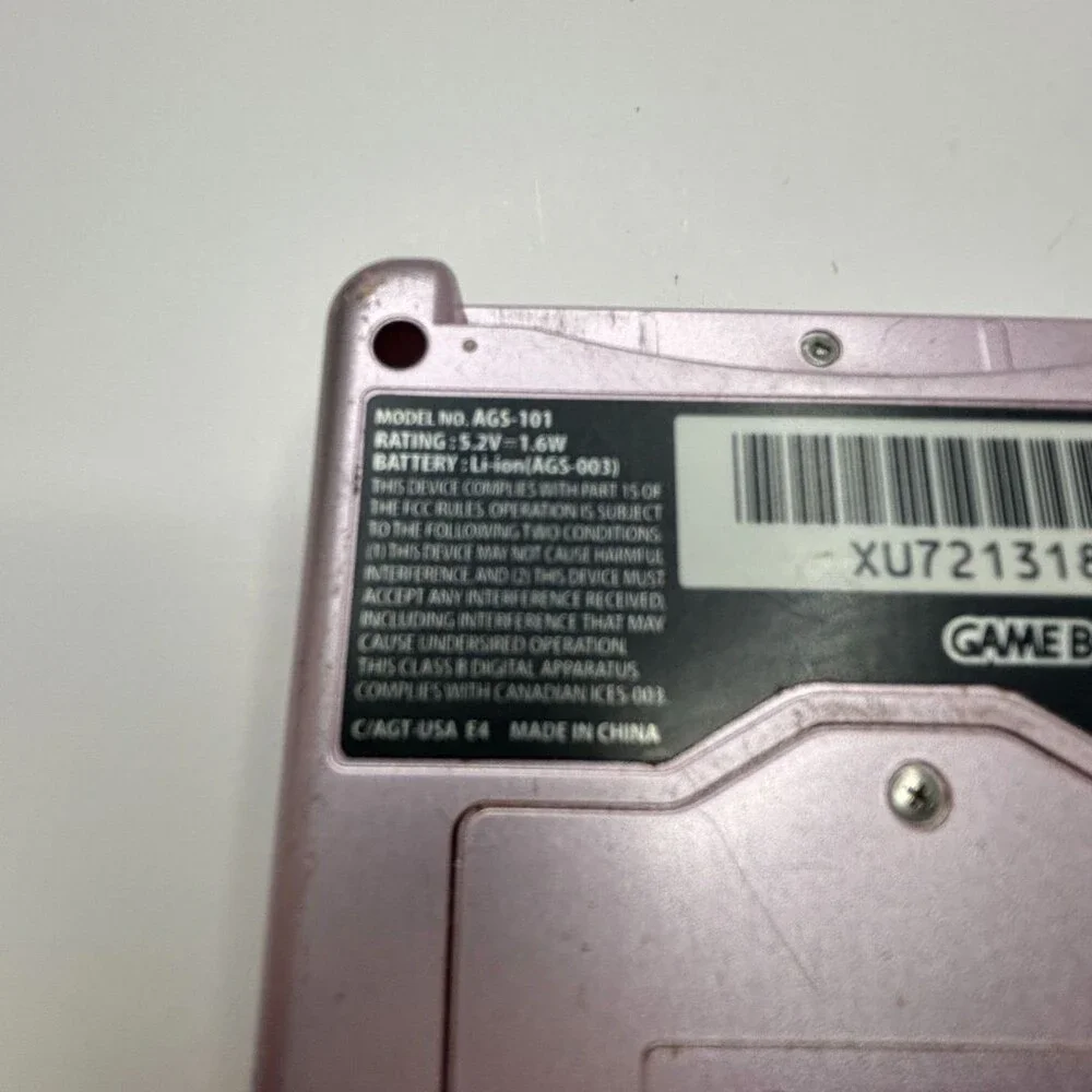 Pearl Pink Nintendo Game Boy Advance SP AGS-101 Backlit Console Works *READ*